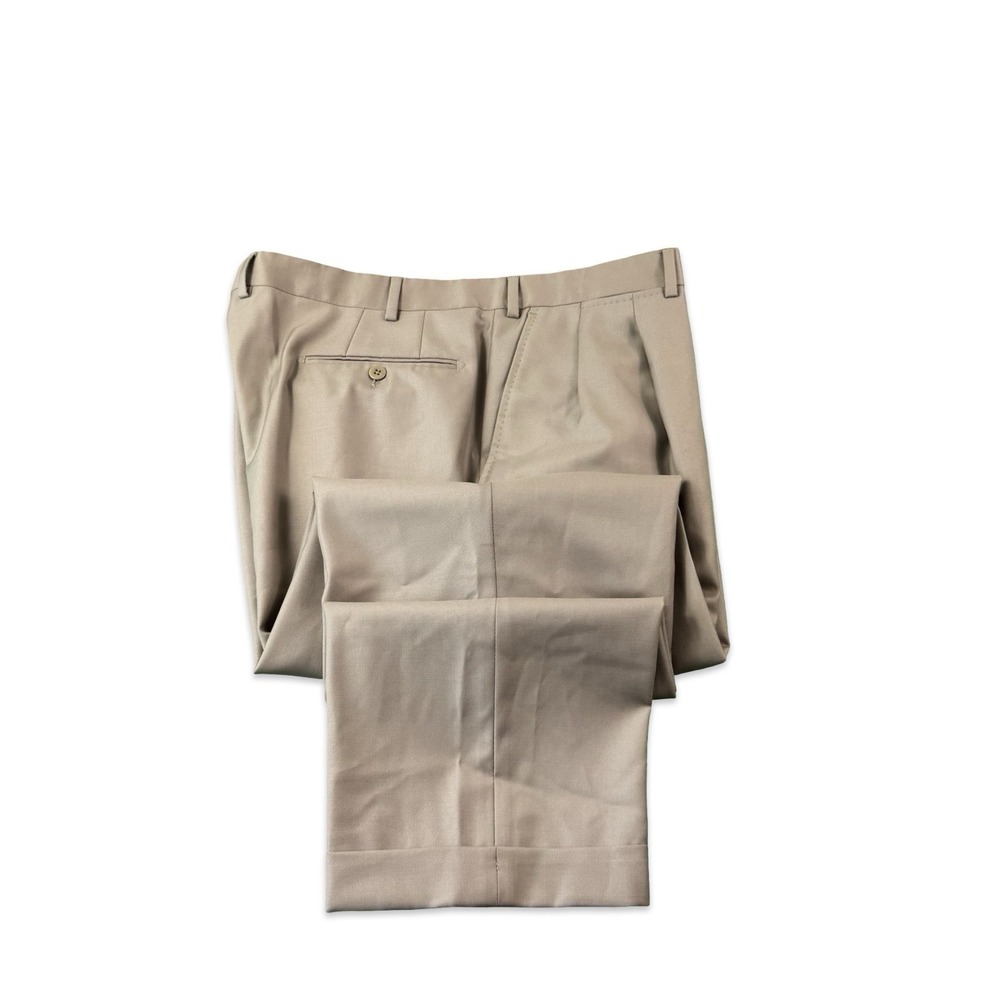 Ermenegildo Zegna Brown Dbl Pleated Wool Mens Trouser 40x28 75L102